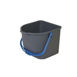 Seau 15 L noir avec anse bleue