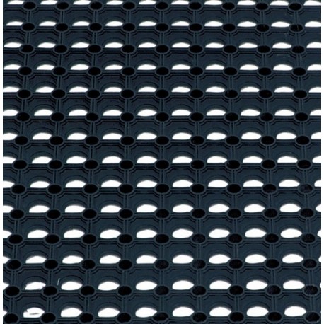 Tapis d'extérieur 60 cm x 40 cm Noir Caillebotis Caoutchouc