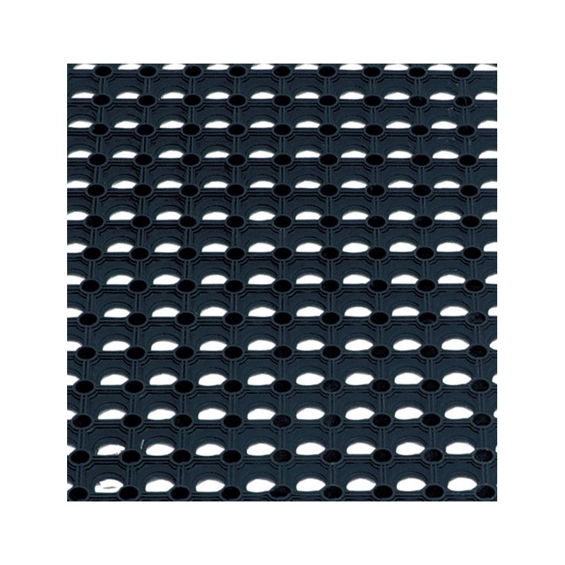 Tapis d'extérieur 60 cm x 40 cm Noir Caillebotis Caoutchouc 10,36