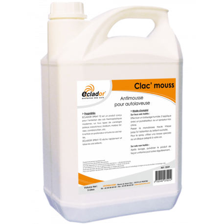 Liquide antimousse pour autolaveuse Clac’mouss Eclador 5kg