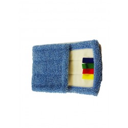 Frange en microfibre bleue à velcro 40cm