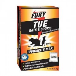 Fury tue rats et souris 10 sachets de 40g